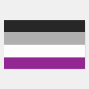 Pegatina Rectangular Bandera del Orgullo Asexual