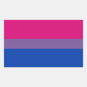Pegatina Rectangular Bandera del Orgullo Bisexual