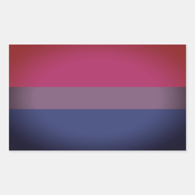 Pegatina Rectangular Bandera del Orgullo Bisexual (Anverso)