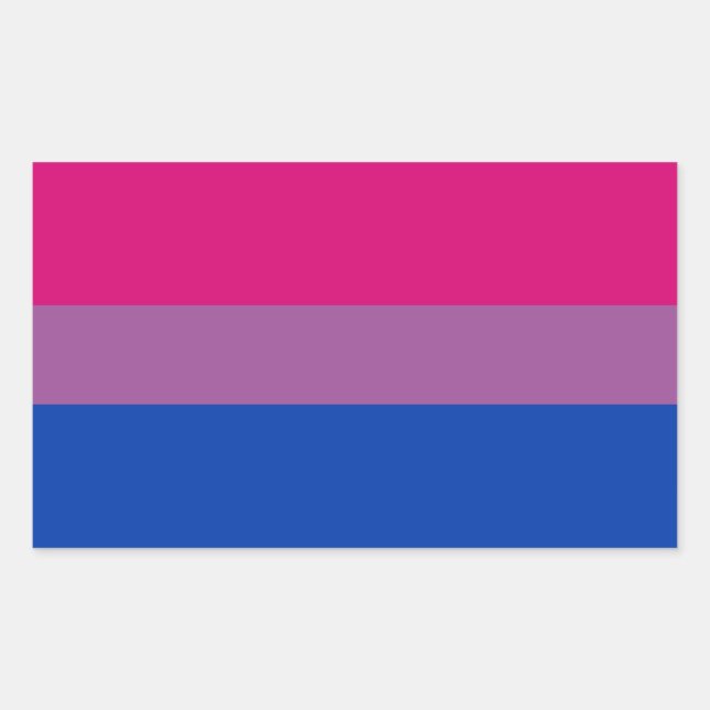 Pegatina Rectangular Bandera del Orgullo Bisexual (Anverso)
