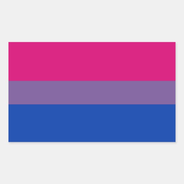 Pegatina Rectangular Bandera del Orgullo Bisexual (Anverso)