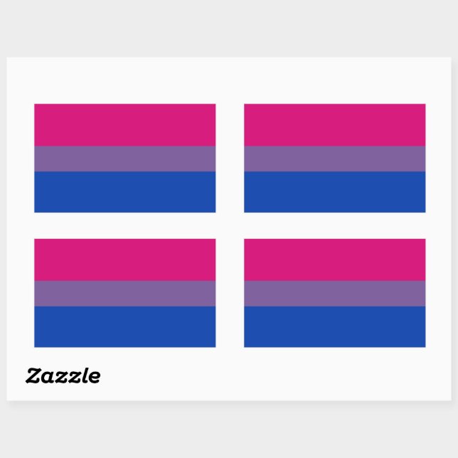 Pegatina Rectangular Bandera del Orgullo Bisexual (Hoja)