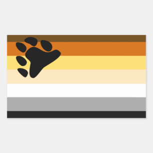 Pegatina Rectangular Bandera del Orgullo de Osos