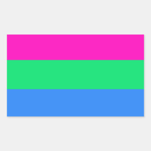Pegatina Rectangular Bandera del orgullo de Polysexual