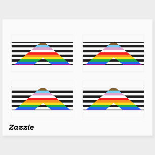 Pegatina Rectangular Bandera del Orgullo del aliado LGBTQ Progress