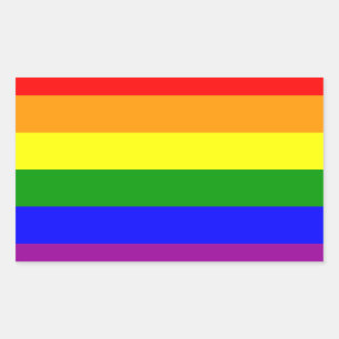 Pegatina Rectangular Bandera del Orgullo Gay / Bandera del Arcoíris