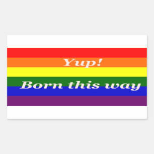 Pegatina Rectangular Bandera del Orgullo Gay Bandera del Arcoíris Sí, a
