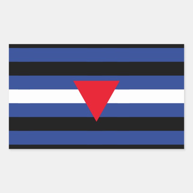 Pegatina Rectangular Bandera del Orgullo Gay de Cuero (Anverso)