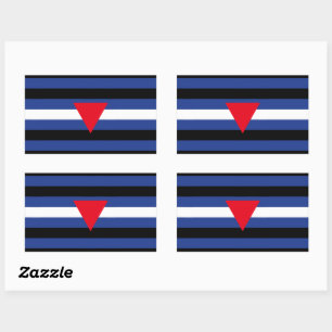 Pegatina Rectangular Bandera del Orgullo Gay de Cuero