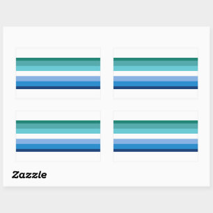 Pegatina Rectangular Bandera del Orgullo Gay Masculino (Azure)