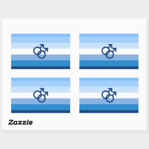 Pegatina Rectangular Bandera del Orgullo Gay Masculino MLM