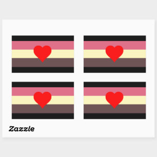 Pegatina Rectangular Bandera del orgullo gordo