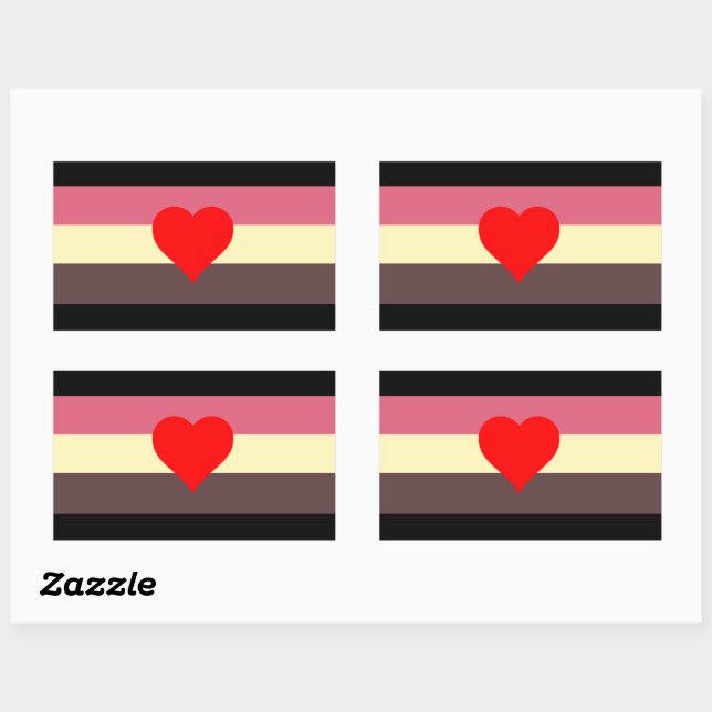 Pegatina Rectangular Bandera del orgullo gordo (Hoja)