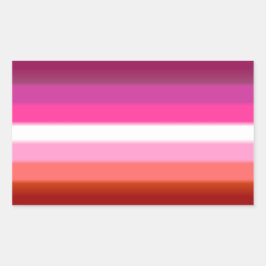 Pegatina Rectangular Bandera del orgullo gradiente de la Lesbiana (lápi