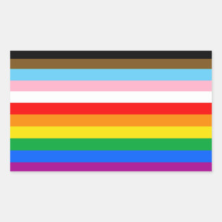 Pegatina Rectangular Bandera del Orgullo Inclusivo LGBTQ+
