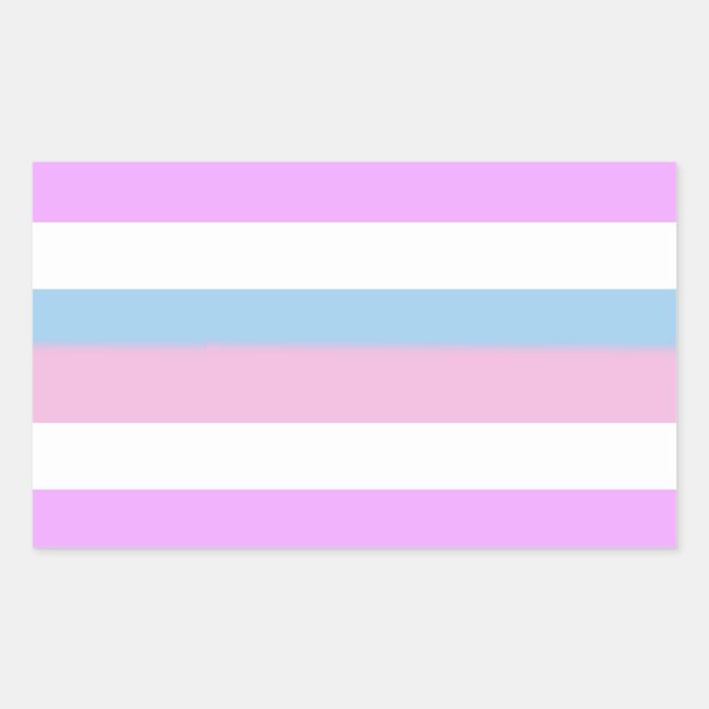 Pegatina Rectangular Bandera del Orgullo Intersexual (Anverso)