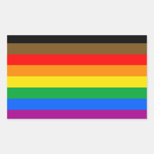 Pegatina Rectangular Bandera del Orgullo LGBTQ (8 bandas)