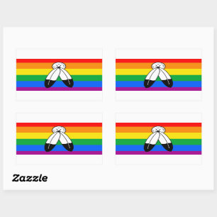 Pegatina Rectangular Bandera del orgullo LGBTQ+ de dos espíritus