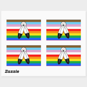 Pegatina Rectangular Bandera del orgullo LGBTQ+ de dos espíritus