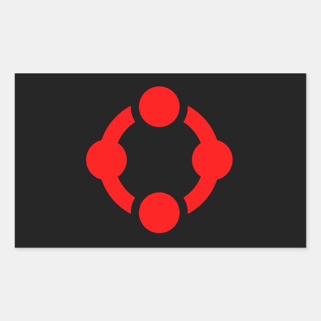 Pegatina Rectangular Bandera del Orgullo Niche (negro) (Anverso)