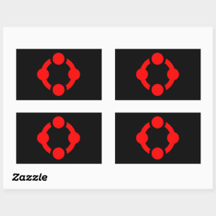 Pegatina Rectangular Bandera del Orgullo Niche (negro)