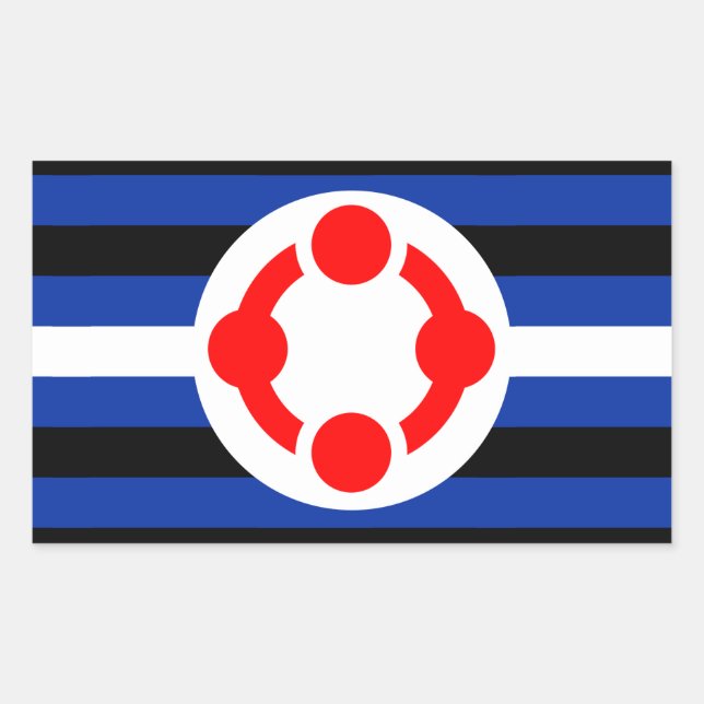 Pegatina Rectangular Bandera del Orgullo Niche (Original) (Anverso)