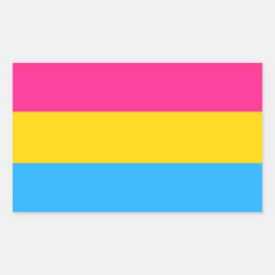Pegatina Rectangular Bandera del Orgullo Pansexual