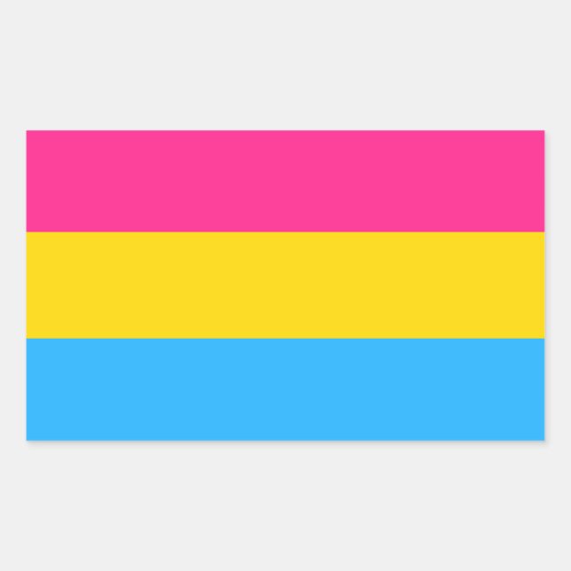Pegatina Rectangular Bandera del Orgullo Pansexual (Anverso)