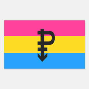 Pegatina Rectangular Bandera del Orgullo Pansexual
