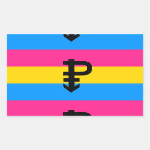 Pegatina Rectangular Bandera del Orgullo Pansexual
