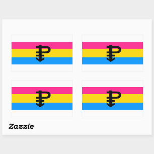 Pegatina Rectangular Bandera del Orgullo Pansexual