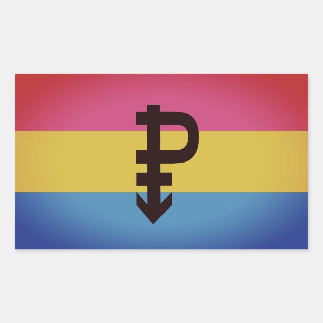 Pegatina Rectangular Bandera del Orgullo Pansexual (Anverso)