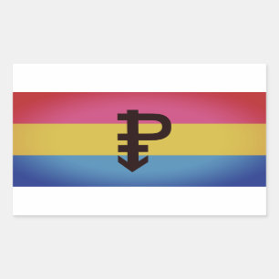 Pegatina Rectangular Bandera del Orgullo Pansexual