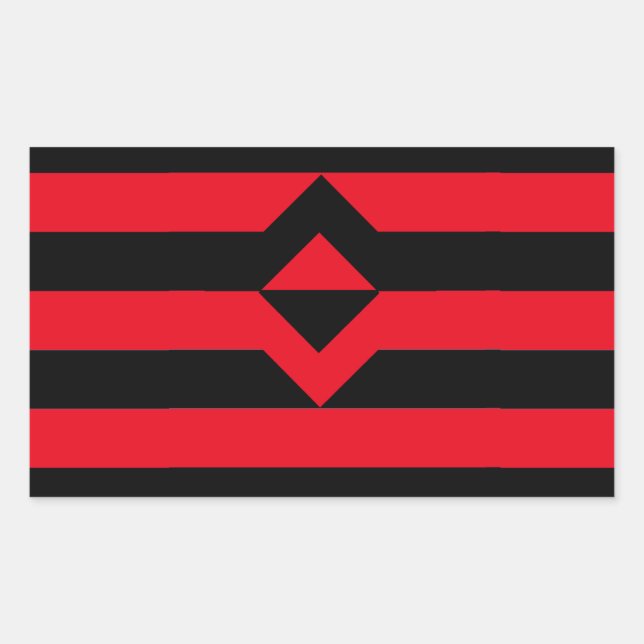 Pegatina Rectangular Bandera del Orgullo Puño (Anverso)