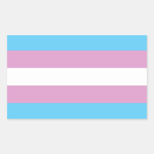Pegatina Rectangular Bandera del Orgullo Trans