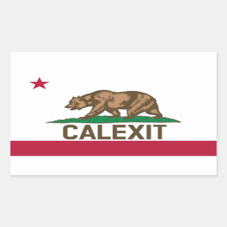 Pegatina Rectangular Bandera del oso de California CALEXIT