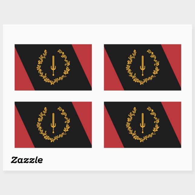 Pegatina Rectangular Bandera del Patrimonio Norteamericano (Hoja)