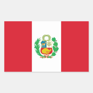 Pegatina Rectangular Bandera del Perú