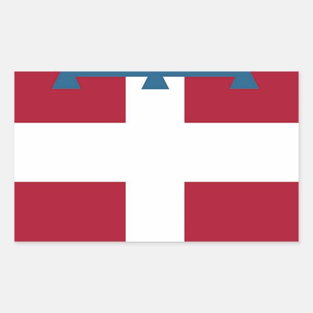Pegatina Rectangular Bandera del Piamonte (Italia) (Anverso)