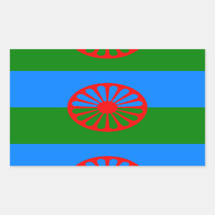 Pegatina Rectangular Bandera del pueblo romaní - Bandera romaní