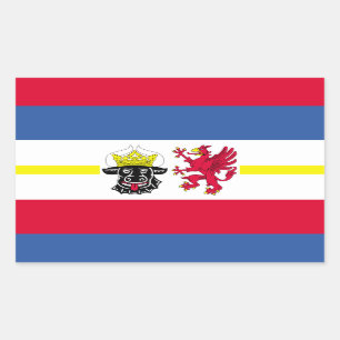 Pegatina Rectangular Bandera del Rectángulo Mecklemburgo-Pomerania Occi