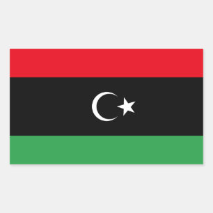 Pegatina Rectangular Bandera del Reino de Libia (1951-1969)
