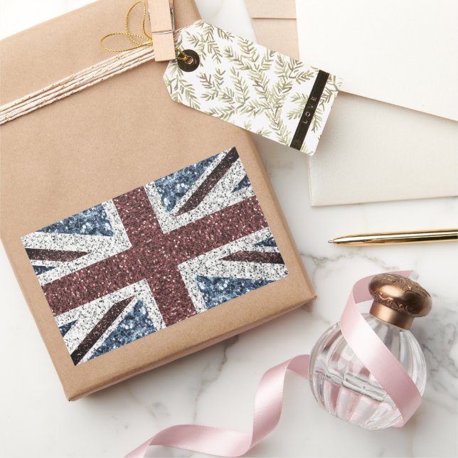 Pegatina Rectangular Bandera del Reino Unido La cosecha rusa choca con  (Regalar)