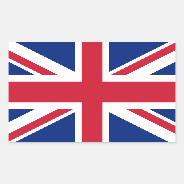 Pegatina Rectangular Bandera del Reino Unido UK Union Jack (Anverso)