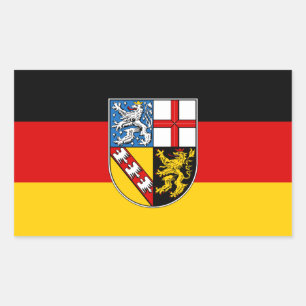 Pegatina Rectangular Bandera del Sarre