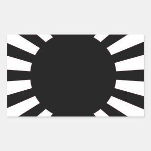 Pegatina Rectangular Bandera del Sol Naciente Japonés