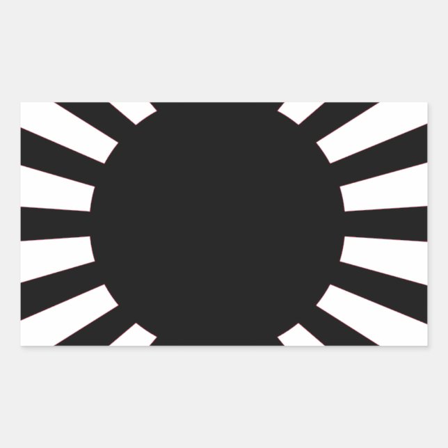 Pegatina Rectangular Bandera del Sol Naciente Japonés (Anverso)