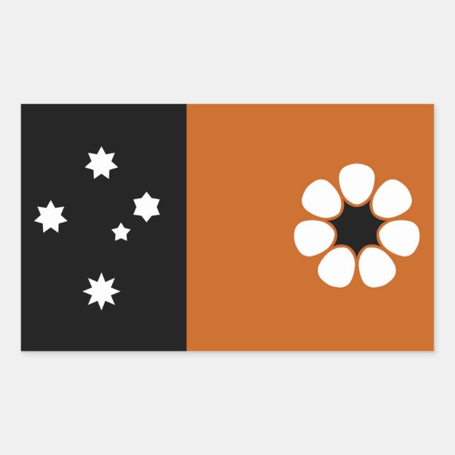 Pegatina Rectangular Bandera del Territorio del Norte (AUSTRALIA) (Anverso)