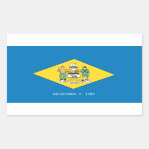 Pegatina Rectangular Bandera Delaware