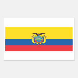 Pegatina Rectangular Bandera Ecuador/Ecuatoriana